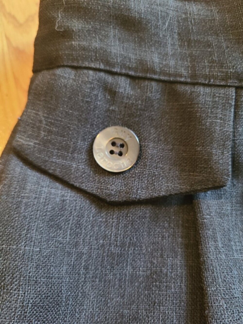 VINTAGE 80s GUY LAROCHE PLEATED LOGO-BUTTON TROUSERS PANTS RELAXED HIGH RISE 40 - Picture 6 of 8